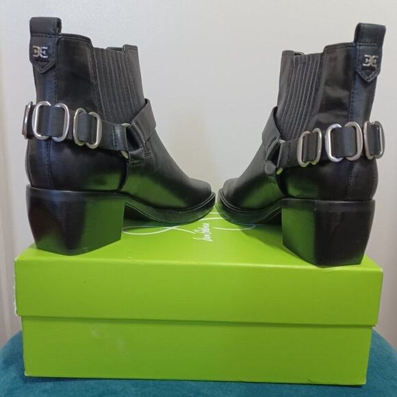 Sam Edelman Bellamie Leather Moto Boots Black Size 7 NIB - Picture 13 of 16
